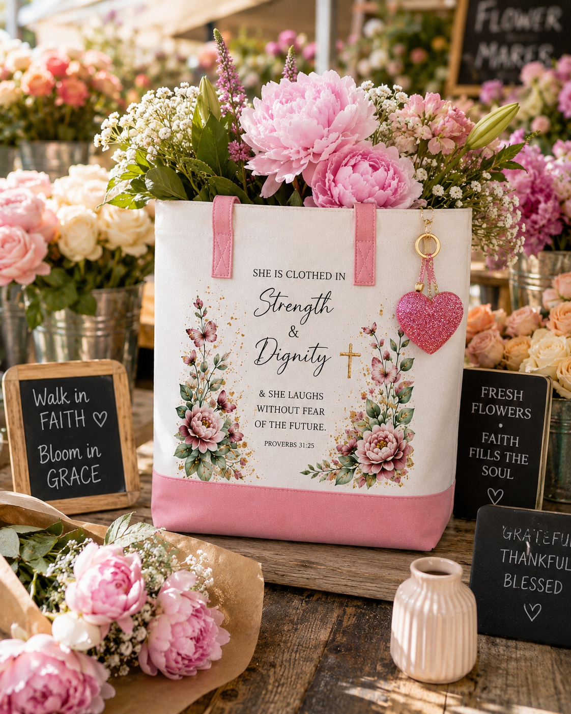 She Is Clothed in Strength & Dignity Tote Bag