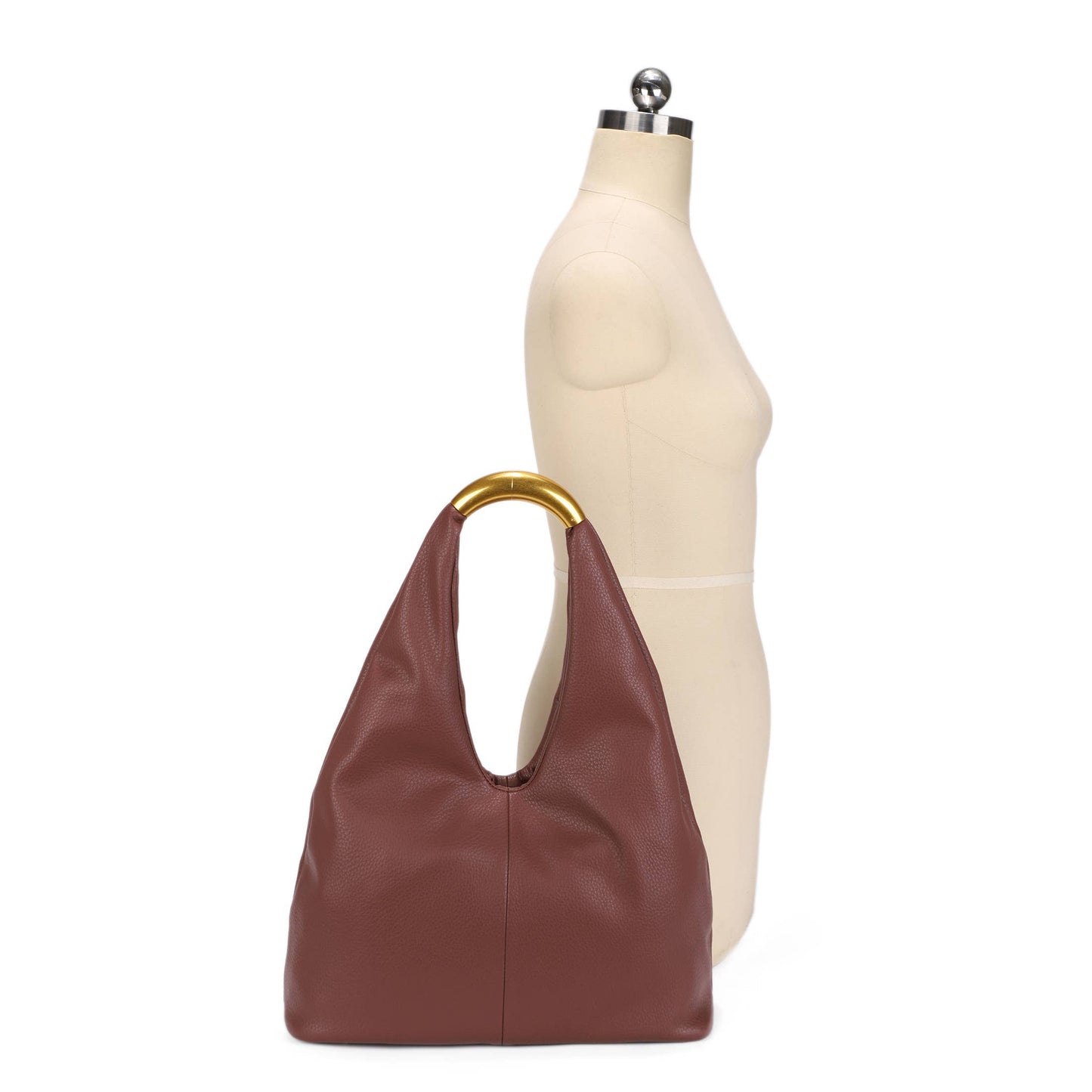 The Lauren: Gold handle Hobo Purse