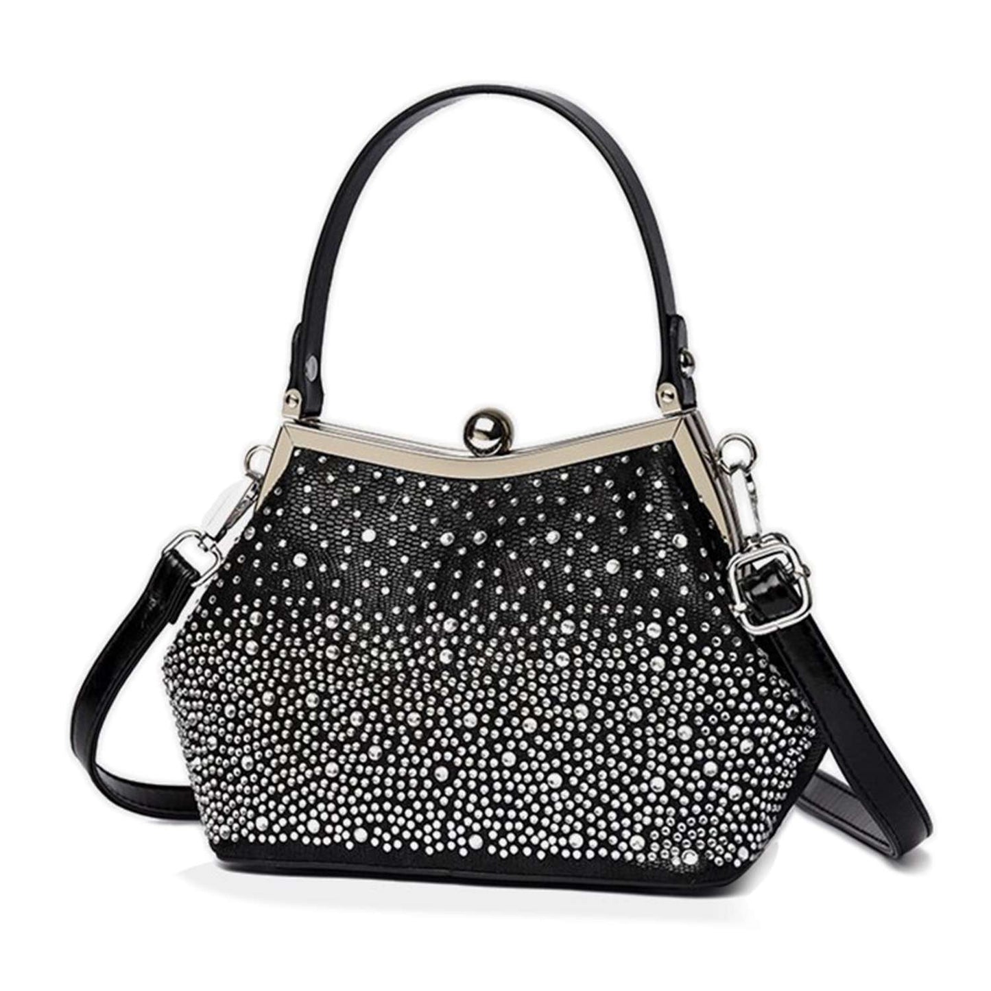 Glamorous Rhinstone Design Petite Hand Tote