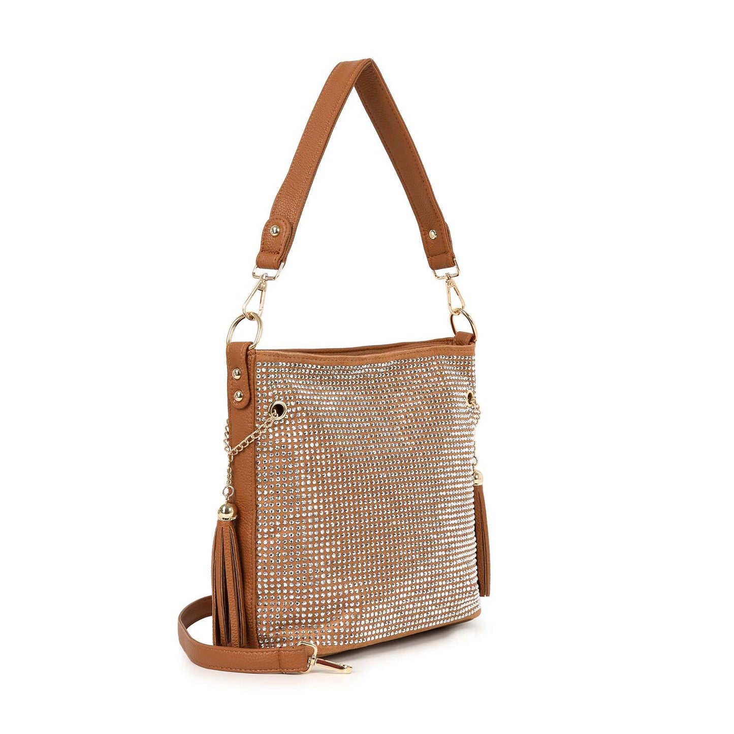 Sparkling Rhinestone Hobo Handbag
