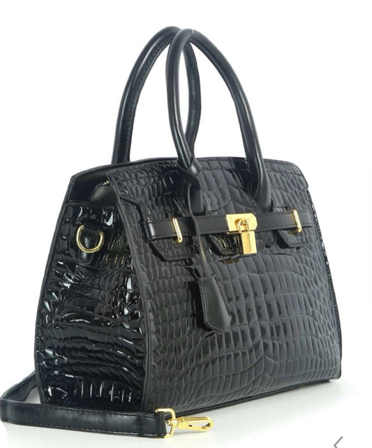Luxury Croc-Embossed Satchel Handbag