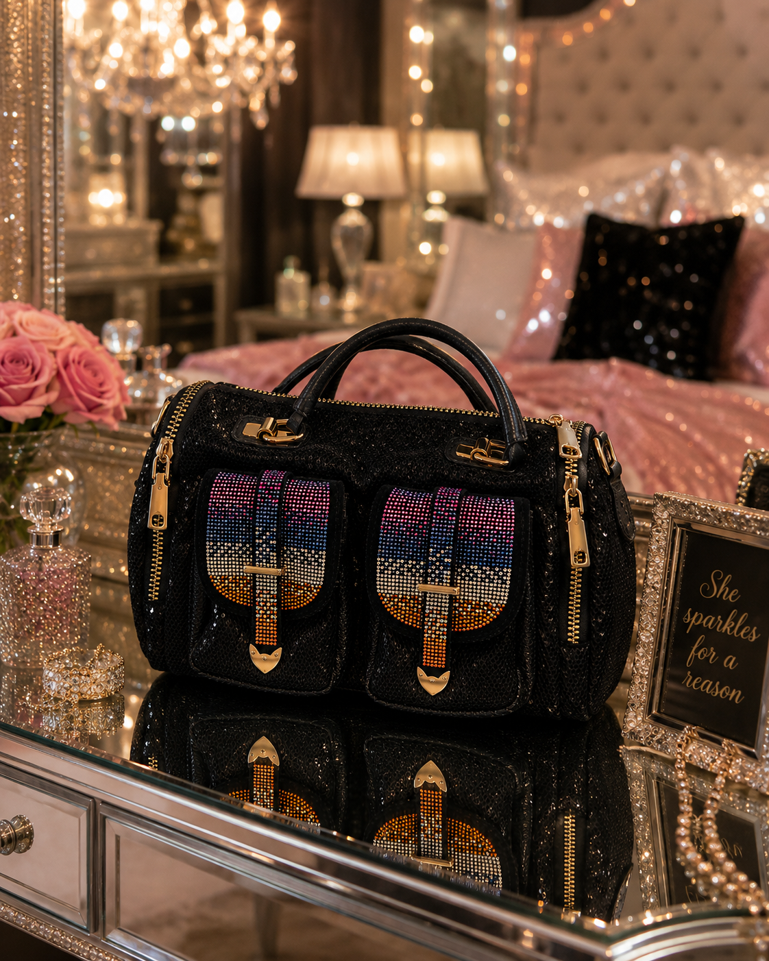 Dazzling Rhinestone Hand bag