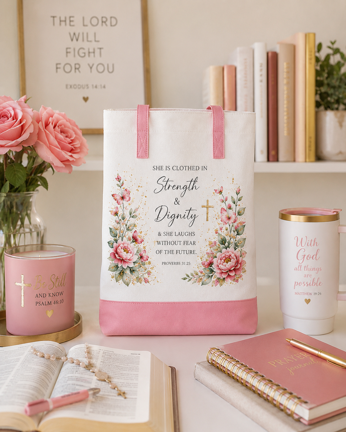 She Is Clothed in Strength & Dignity Tote Bag