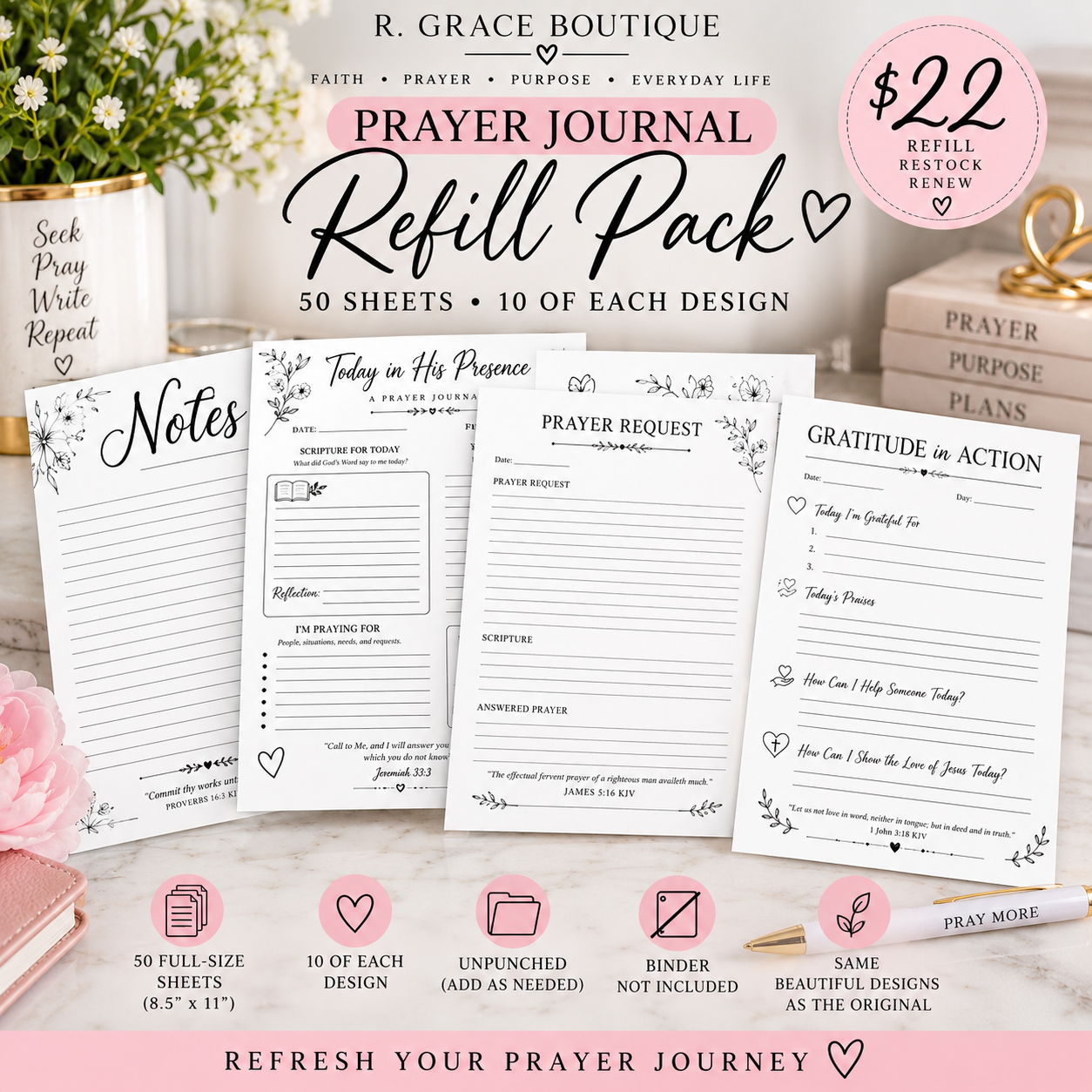 Prayer Journal Refill Packet