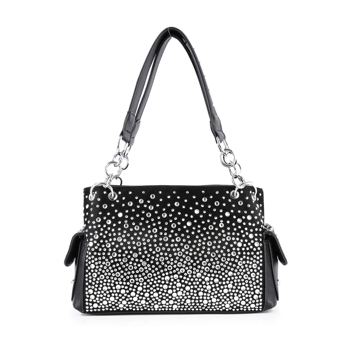 Midnight Sparkle Glamorous Ombre Rhinestone Patterned Fashion Handbag
