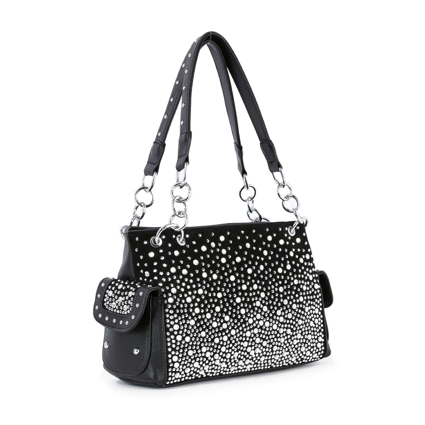 Midnight Sparkle Glamorous Ombre Rhinestone Patterned Fashion Handbag