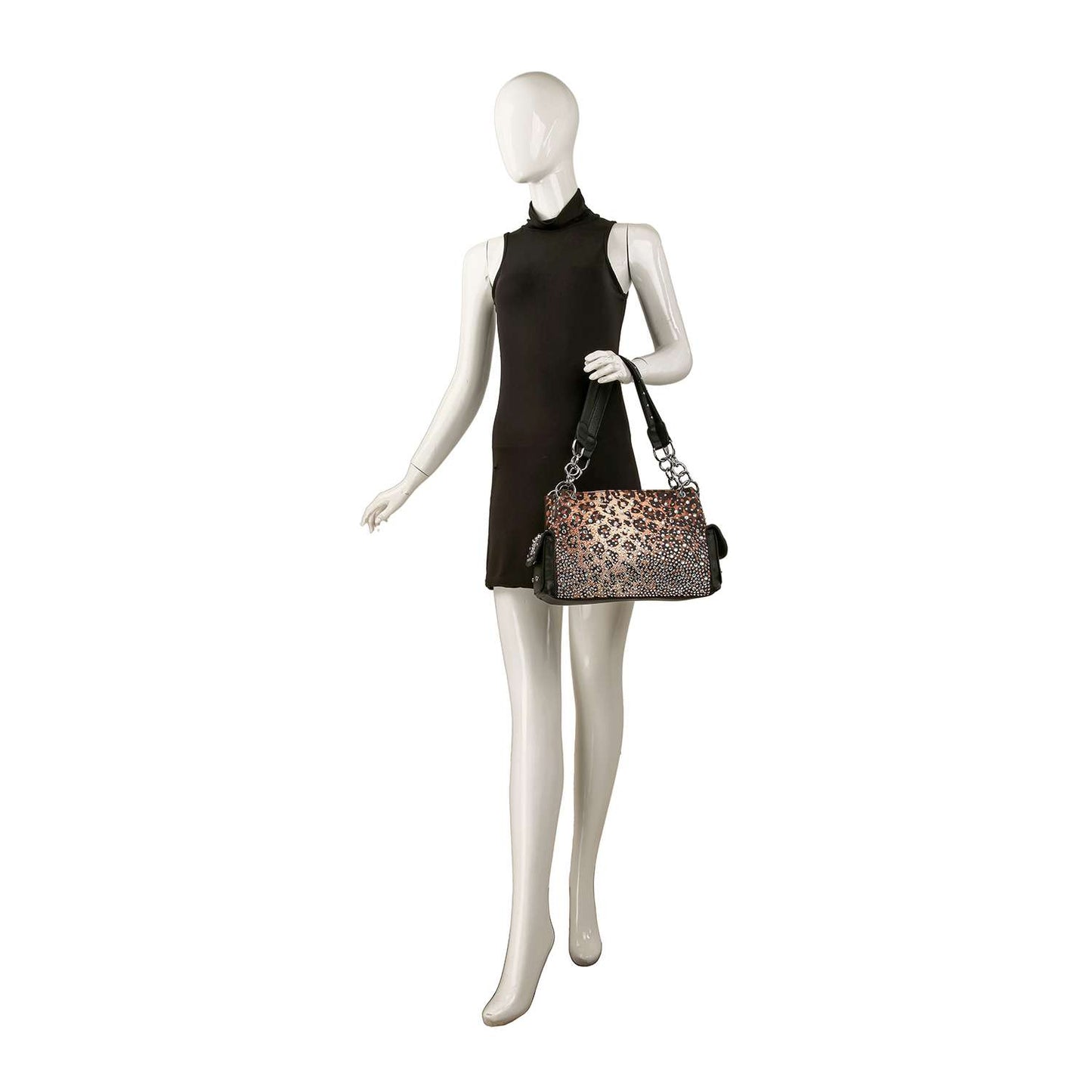 Midnight Sparkle Glamorous Ombre Rhinestone Patterned Fashion Handbag