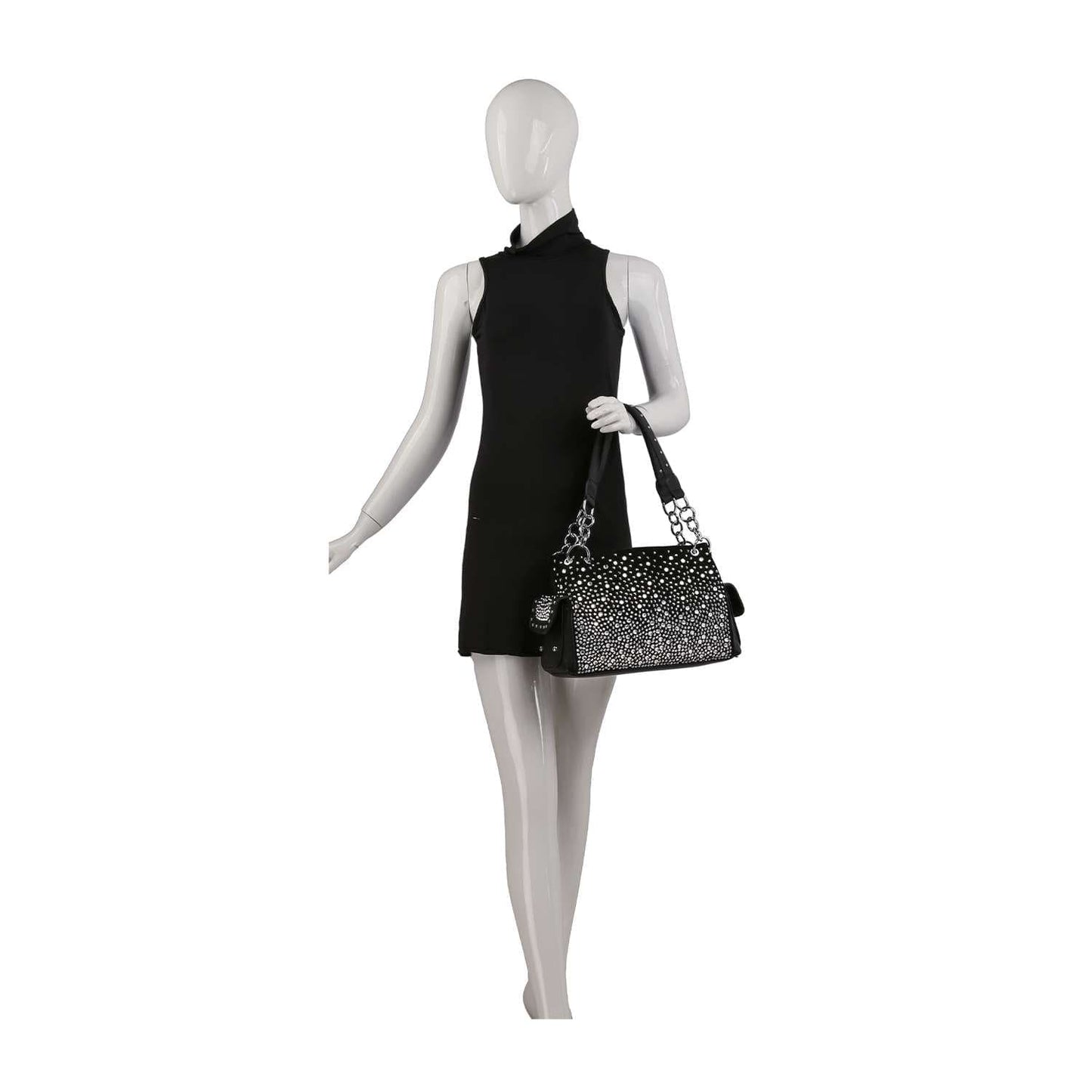 Midnight Sparkle Glamorous Ombre Rhinestone Patterned Fashion Handbag